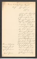 k.k. naturhistorisches Hofmuseum, Intendanzakten 1885-1896 (Hauer), Aktenzahl Z.619.a/1889, Seite 1